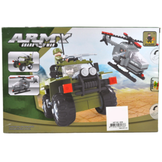 Briques de Construction BRICKS H&eacute;licopt&egrave;re et Jeep Militaires