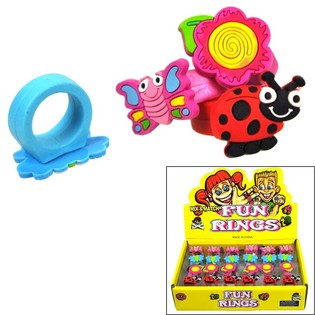 Bagues pour Enfants en Pr&eacute;sentoir - Mod&egrave;le Insectes (24 pcs)