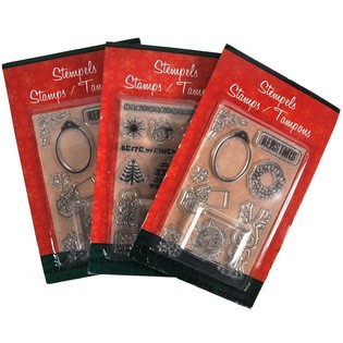 TAMPONS DE NOËL TRANSPARENTS INTERCHANGEABLES (12 pcs)