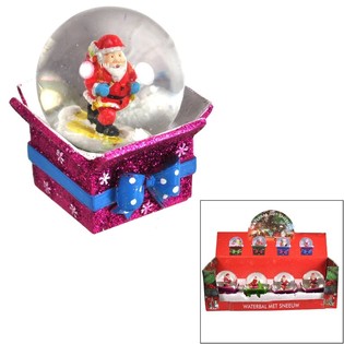 BOULE À NEIGE DE NOËL EN PRÉSENTOIR (8 pcs)