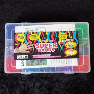 2 600 Super Bands / &Eacute;lastiques Loom en grande bo&icirc;te (Lot de 6)