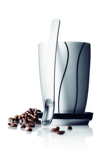 MENU BLACK CONTOUR GRANDE TASSE ISOTHERME AVEC SOUCOUPE ET CUILL&Egrave;RE &Agrave; LATTE (1 pc)