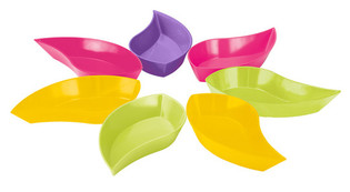 Zak! Designs Service à Apéritif Flora Motif Feuilles, 7 Pièces (1 set)
