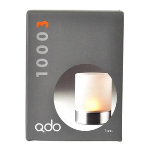 QDO - Photophore Hurricane Inox & Verre D&eacute;poli (1 pce)