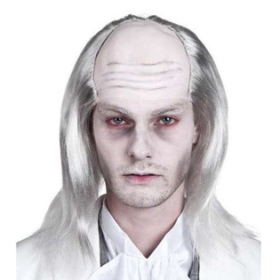 Perruque Chauve avec Cheveux Gris (1 pce)