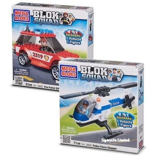 MEGA BLOKS - SUV PATROUILLE INCENDIE & H&Eacute;LICOPT&Egrave;RE DE POLICE (Lot de 2)