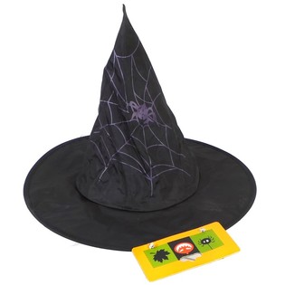 Chapeau de sorci&egrave;re avec toile d'araign&eacute;e pour enfants (lot de 6)