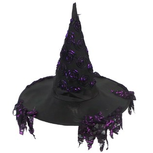 Chapeau de sorci&egrave;re avec franges violettes (Lot de 6)