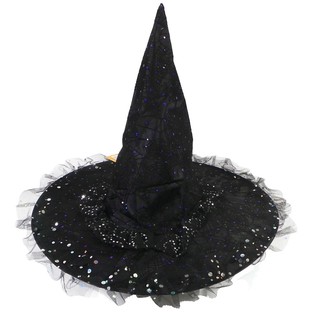 CHAPEAU DE SORCI&Egrave;RE LUXE AVEC FRANGES ET PAILLETTEN (6 pcs)