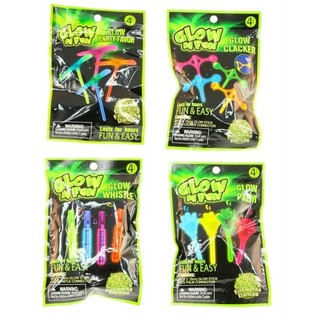 4 JOUETS GLOW 'N ' FUN EN SACHET (24 pcs)