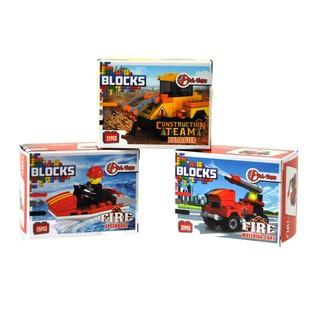 Briques de construction Bricks - Série Pompiers/Construction (9 pces)