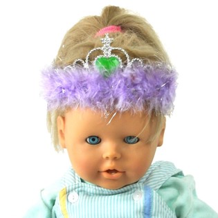 COURONNE ARGENT&Eacute;E AVEC BORD EN PELUCHE (12 pcs)