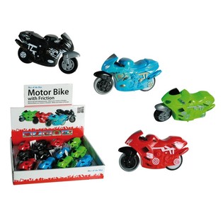Moto à friction Gadget - 5 fonctions - Présentoir (12 pièces)