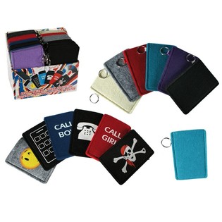 Pochettes pour t&eacute;l&eacute;phone avec porte-cl&eacute;s en pr&eacute;sentoir (48 pcs)