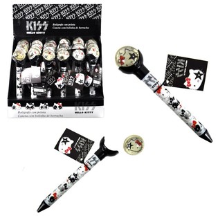 HELLO KITTY - STYLO BILLE & BALLE REBONDISSANTE 2 EN 1 - NOIR (24 pcs)