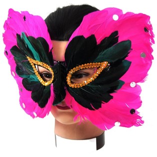 Loup de Fête avec Plumes - Modèle 4 (Lot de 5)