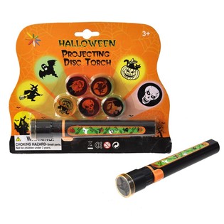 Lampe de poche projection Halloween sur carte (6 embouts)