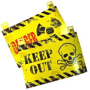 PANNEAU DE PORTE DÉCORATIF - "DANGER" / "KEEP OUT" (12 pcs)