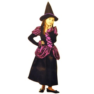 Costume de Sorci&egrave;re Noir/Violet pour Enfants - Taille S