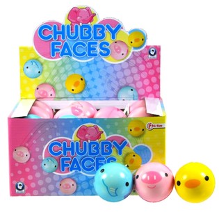 Balles en mousse avec visages d'animaux rigolos en pr&eacute;sentoir 6 cm (24 pi&egrave;ces)