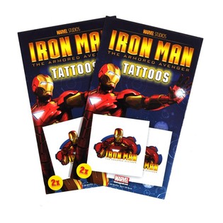 Tatouages Marvel 2 pi&egrave;ces - Mod&egrave;le Iron Man (50 pcs)