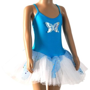 TUTU BLEU/BLANC POUR ENFANTS - TAILLE 6