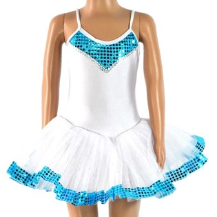Tutu Blanc/Bleu pour Enfants - Taille 8