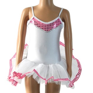 Tutu Blanc/Rose pour Enfants - Taille 10