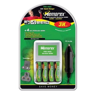 MEMOREX PRO 9660 - Chargeur + 4 Piles AA Rechargeables (1 pce.)