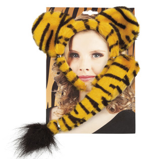 Ensemble Tigre - Serre-t&ecirc;te et Queue (6 pcs)