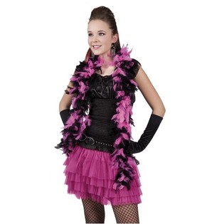 Boa de Plumes Noir et Rose pour Princesses 180 cm (6 pcs)