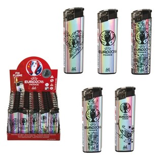 Briquets électriques UEFA EURO 2016 en présentoir - 50 pcs (Dernier stock)