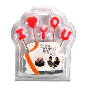 BOUGIES I LOVE YOU SUR CARTE BLISTER (12 pces)