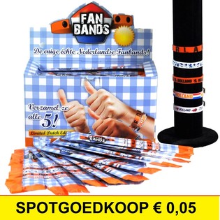 ***PRIX CHOC*** BRACELETS FAN HOLLANDE EN PRÉSENTOIR (160 pcs)