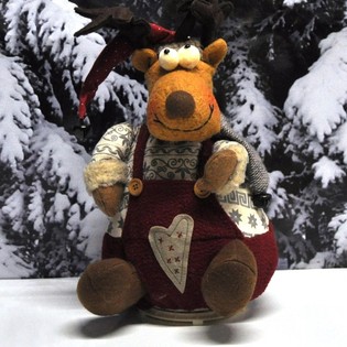 GRAND RENNE DE NOËL DE LUXE AVEC SON ET MOUVEMENT