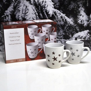 Coffret de 6 Mugs de Noël en Emballage Cadeau (Lot de 2)