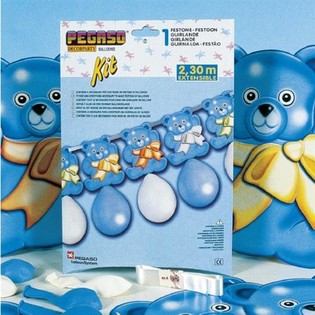 GRANDE GUIRLANDE DE BALLONS 2.3 M&Egrave;TRES - BLEU (5 pcs)