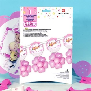 GRANDE GUIRLANDE DE BALLONS 2,3 M&Egrave;TRES - ROSE (3 pcs)
