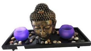Statue Bouddha D&eacute;corative avec Bougeoir (1 pc)