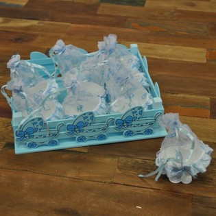 Cagette Déco avec 9 Landaus de Décoration - Bleu