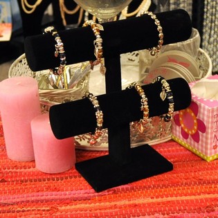 Présentoir à bracelets en velours 2 rouleaux (3 pcs)