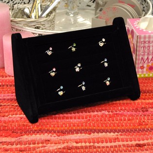 PRÉSENTOIR À BAGUES VELOURS NOIR (1 pc.)