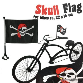 DRAPEAU DE PIRATE POUR VÉLO 22 X 16 CM (24 pcs.)