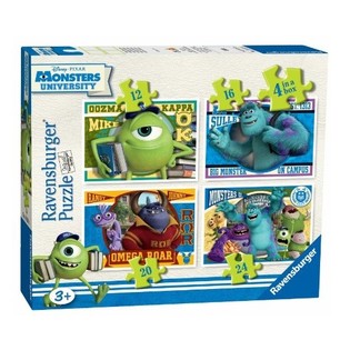 PUZZLES DISNEY PIXAR MONSTRES ACAD&Eacute;MY 4-EN-1 (Lot de 6)