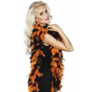 BOA PLUME ORANGE ET NOIR 180 CM (12 pcs)