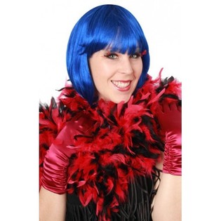 Boa Plumes Rouge et Noir 180 cm (6 pcs)