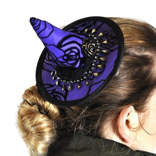 Mini-chapeau de sorci&egrave;re sur pince &agrave; cheveux (6 pcs.)