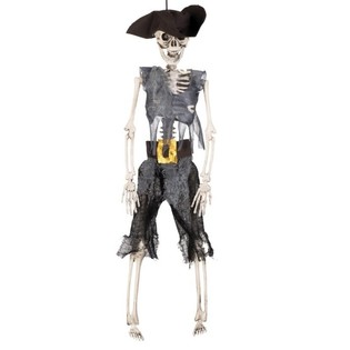 Squelette &agrave; suspendre : Capitaine Pirate 40 cm (6 pi&egrave;ces)