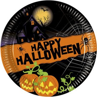 Set de 8 Assiettes Jetables - Mod&egrave;le : Happy Halloween (6 pces)