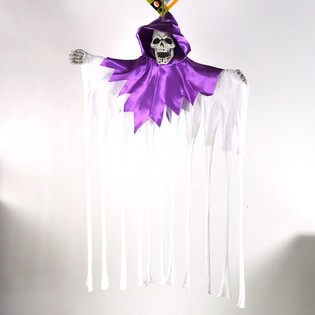 PERSONNAGE SUSPENDU D'HALLOWEEN - VIOLET/BLANC (6 pcs)